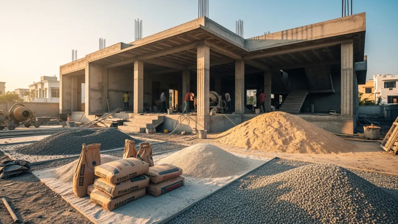 सीमेंट कैलकुलेटर – बैग, रेत व लागत (भारत)